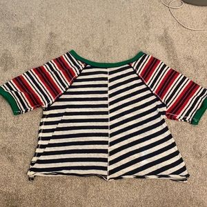 Multi color striped free people short sleeve.